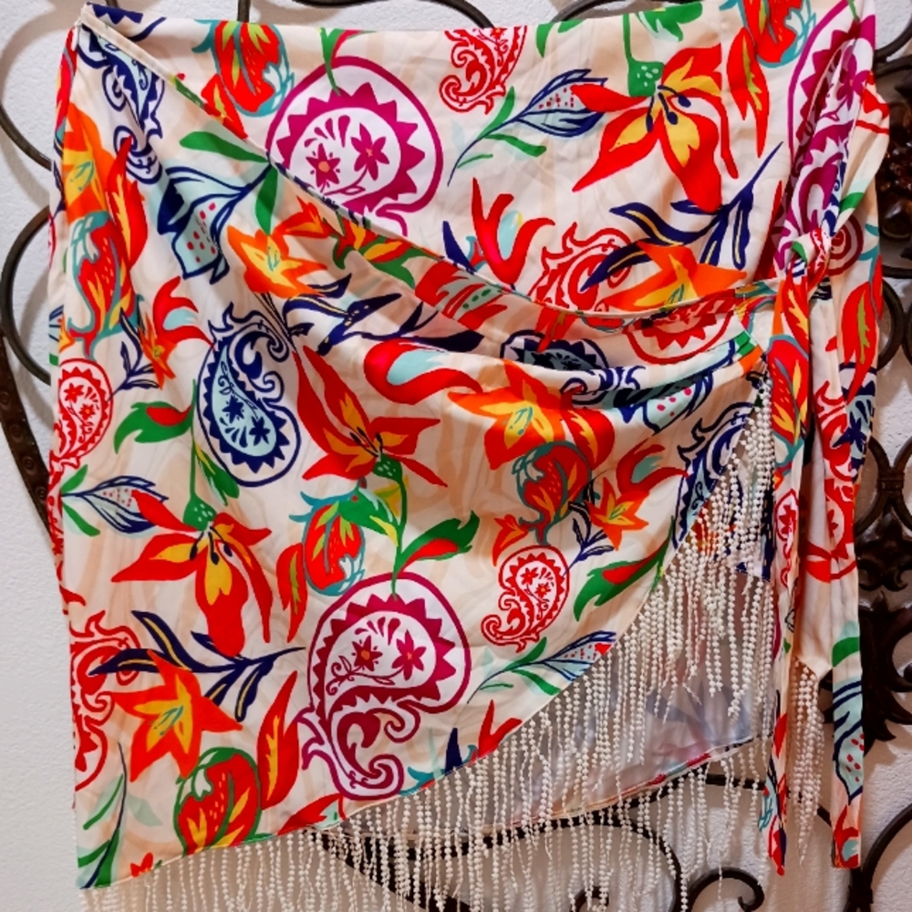 Wrap shirt wrap overup brand sheinsxy 2x tropical bright colors